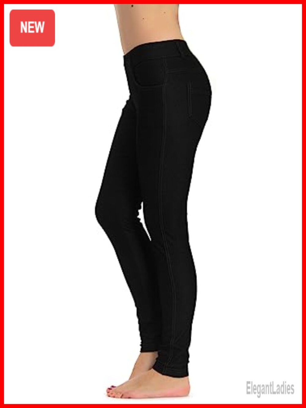 Slimming Jeggings with Pockets Cotton Spandex
